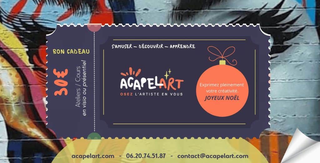 Bon cadeau Acapelart - "Exprimez votre créativité, c'est cadeau !"
