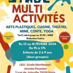 Affiche stage multi-activités sur Paris