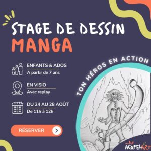 stage manga visio enfants heros action poses dynamiques dessin manga aout 2026