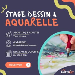 stage dessin aquarelle adultes ados peinture artistique villejuif toussaint 2026